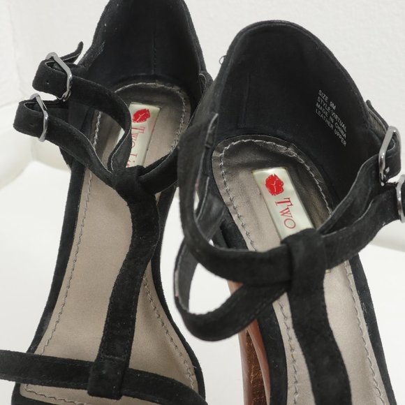 Two Lips Retro Wood Strappy Suede Platform Cut Out Sexy Bohemian 9 Disco Shoes - Picture 2 of 14